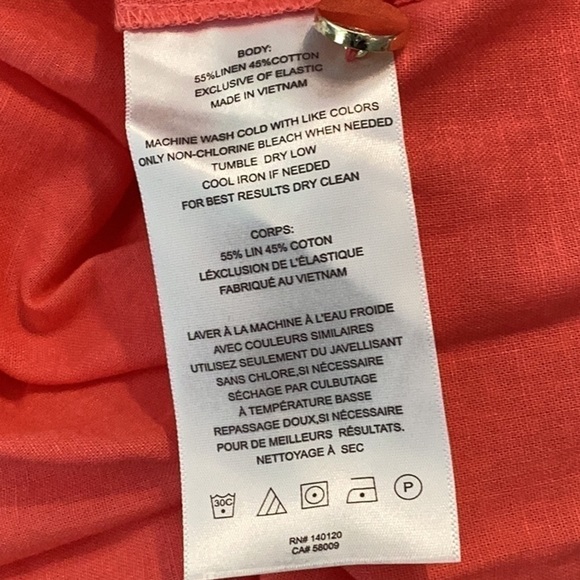 Stella & Dot Double Take 2 Way Puff Sleeve Top Size M Coral - Picture 5 of 5